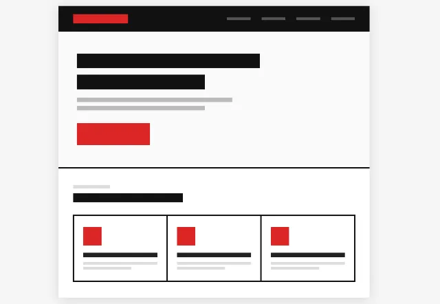 Website design mockup with navigation and hero